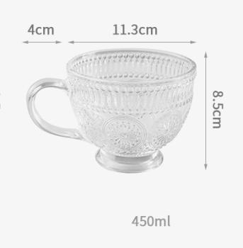 Großhandel B2B Sonnenblumenbecher Muster klarer Glas